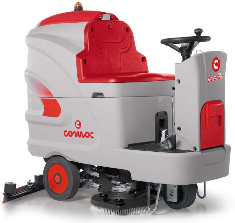 Compact SCRUBBING MACHINE (RIDE ON) Floor Scrubbing, Vacuuming, and Drying Machine, Model (Innova 85B), imported by the Italian company Comac