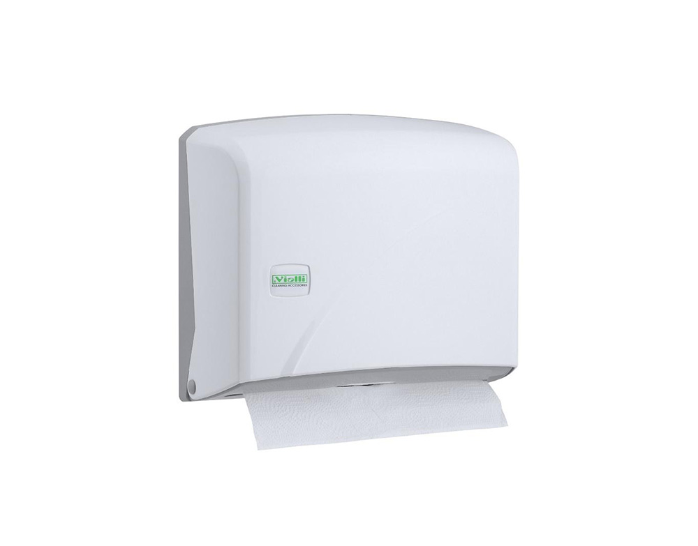 Vialli K1 Turkish Wide Tissue Dispenser, White, 200 Tissue Capacity
