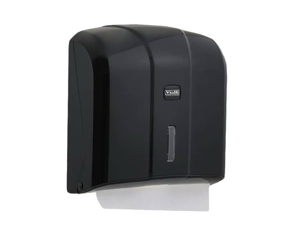 Vialli KH300 Turkish Wide Tissue Dispenser, Black and White, 300 Tissue Capacity