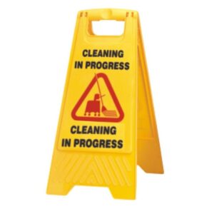 Floor cleaning warning sign “Cleaning in Progress”
